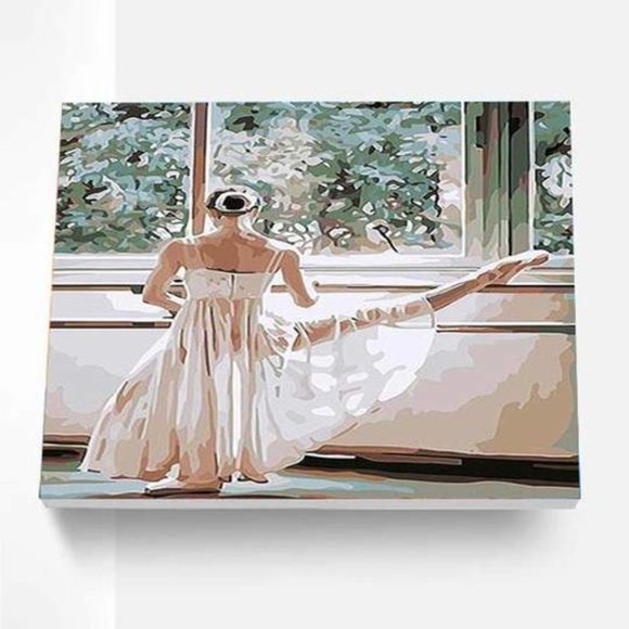 Paint By Numbers Kit White Ballet Lady - Picture 3 of 4